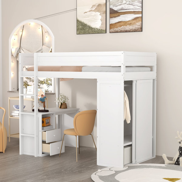 Loft bed with sales desk and closet